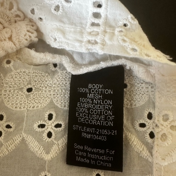 Altar'd State Cream Lace Ruffle Crop Top Boho Size Medium - Picture 6 of 7